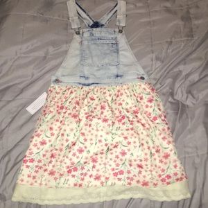 Girls Floral Overall Dress